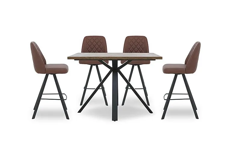 Jupiter Large Table with 4 Swivel Bar Stools