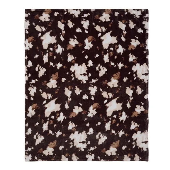 Fusion Cow Print Fleece Throw Blanket 2