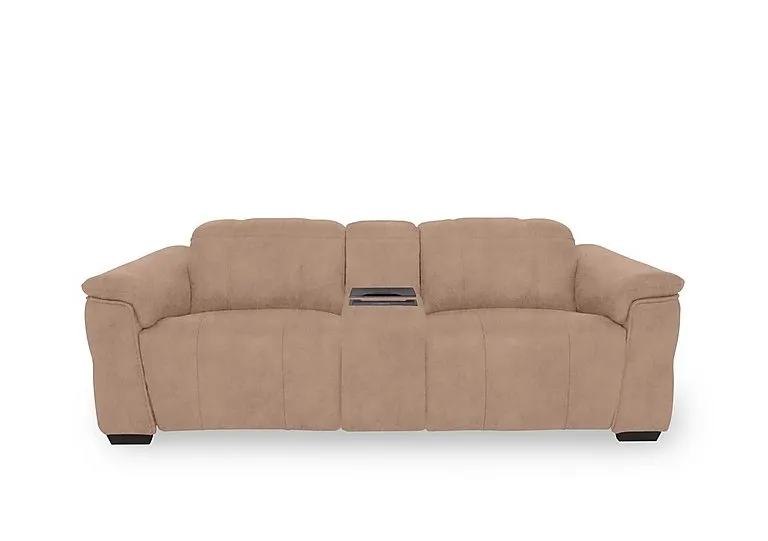 Inca Fabric 3 Seater Power Recliner Sofa with Power Headrests and Fridge Console - Dexter Sand