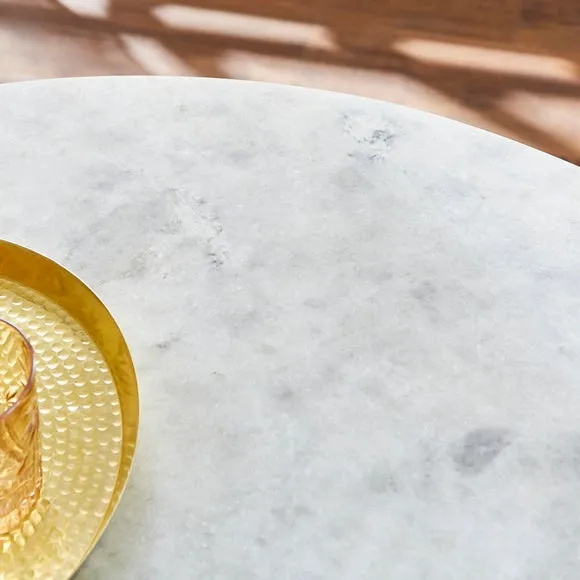 Sascha 4 Seater Round Dining Table, Marble 2