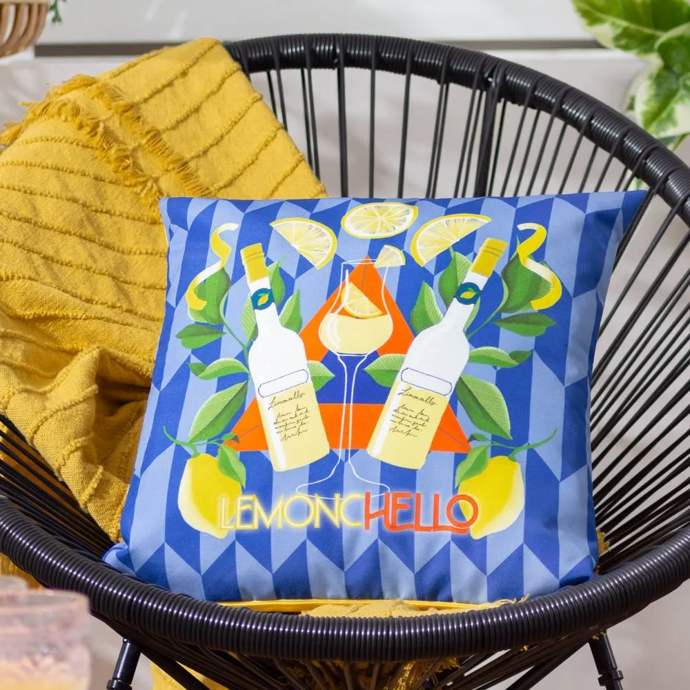 Furn Limoncello UV Water Resistant Outdoor Cushion in Cobalt
