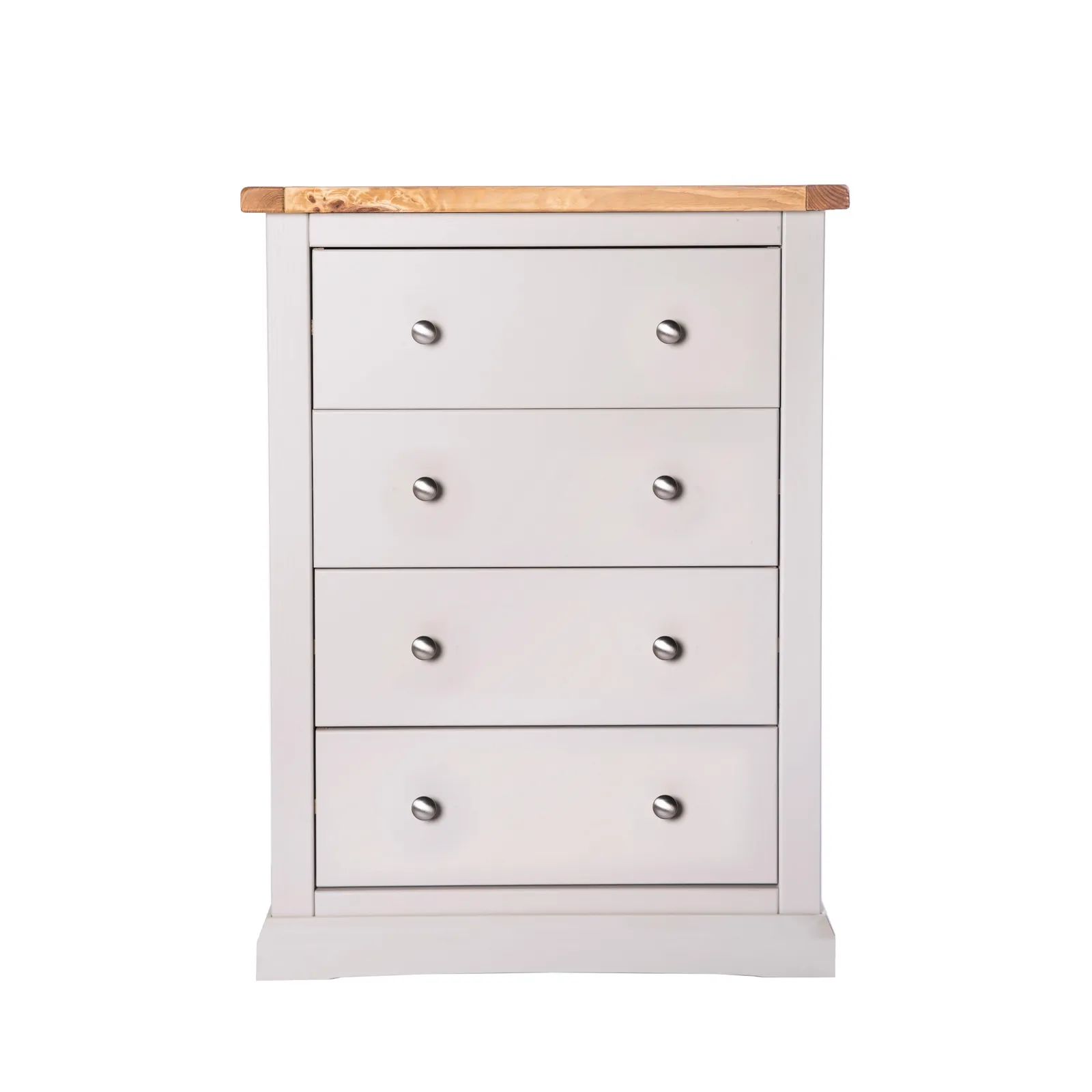 Cabinet Bits Loreo 4 Drawer Chest of Drawers Chrome Knob in Light Grey 2
