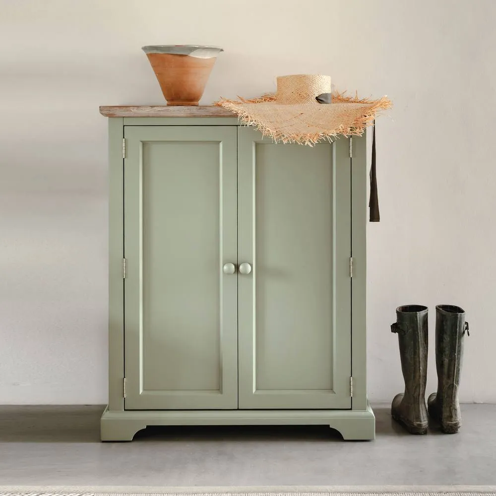 Statement Furniture Florence Shoe Storage Cabinet Wooden Shoe Rack in Light Green 2