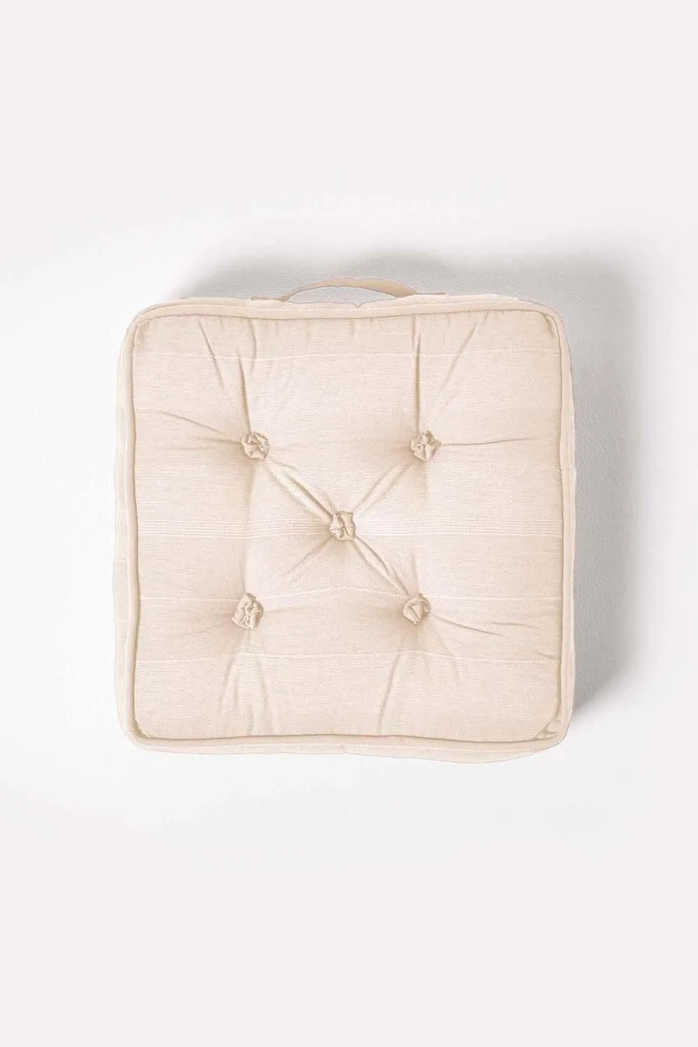 Homescapes Rajput Ribbed Cotton Floor Cushion in Natural 3