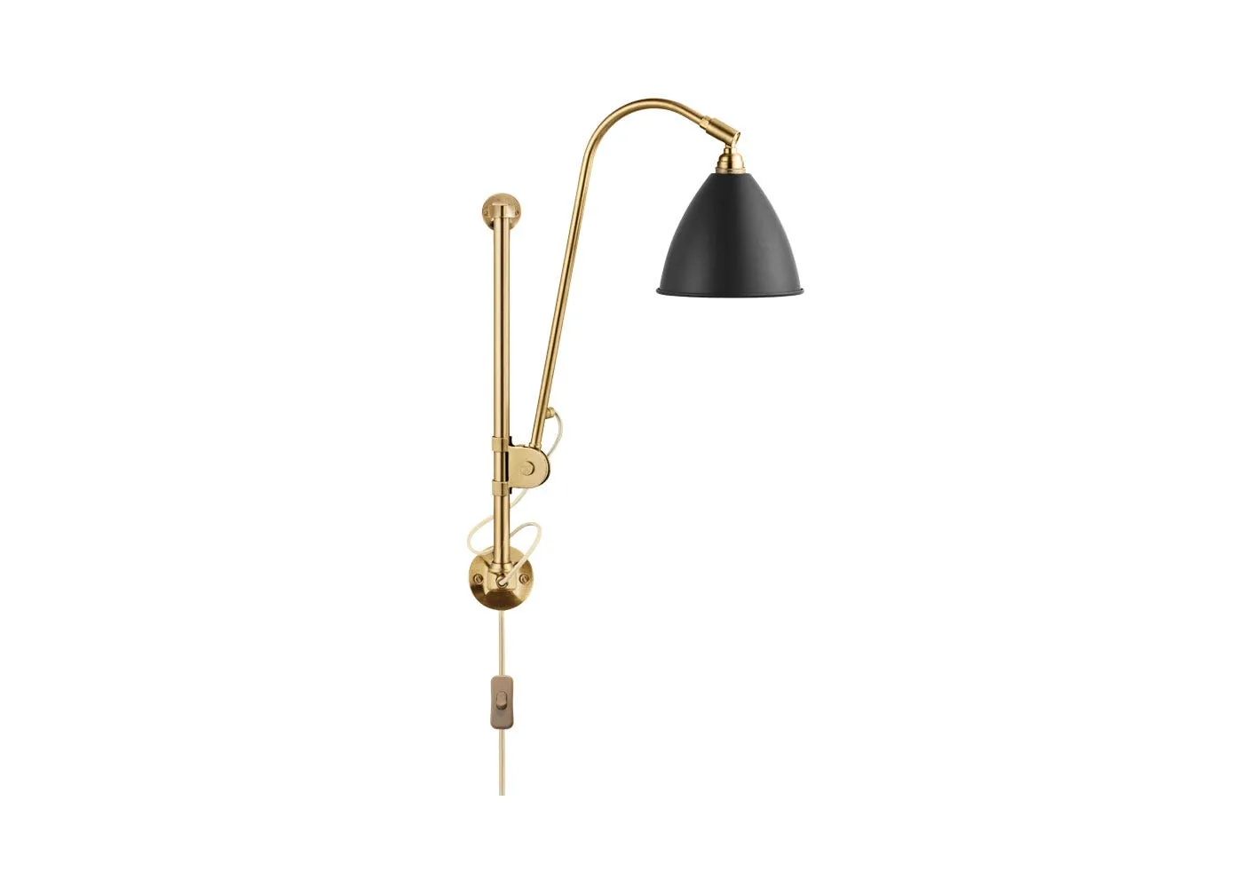 Gubi Bestlite BL5 Wall Lamp Brass Base Black Shade 1