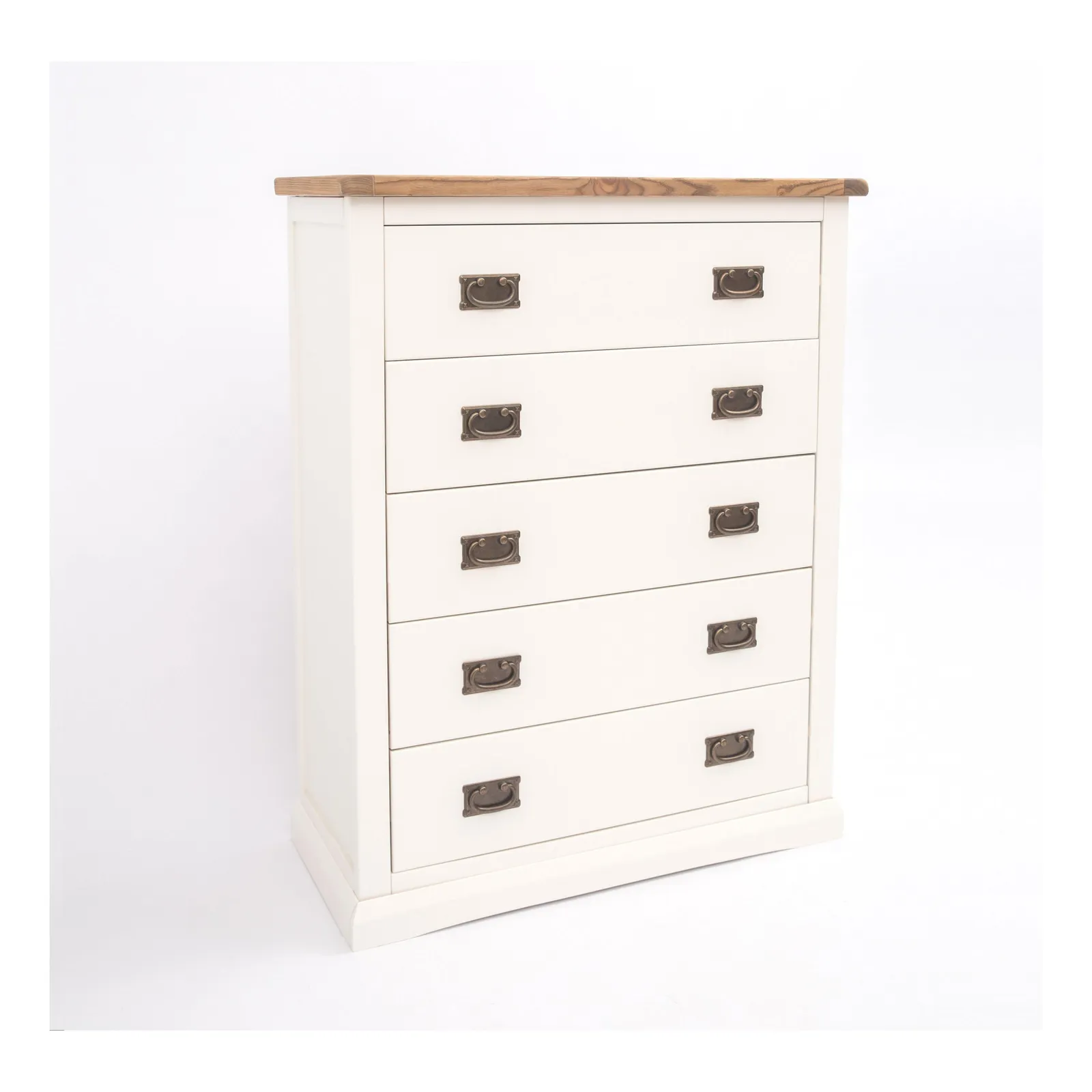 Cabinet Bits Cosenza 5 Drawer Chest of Drawers Bras Drop Handle in Off-White 3