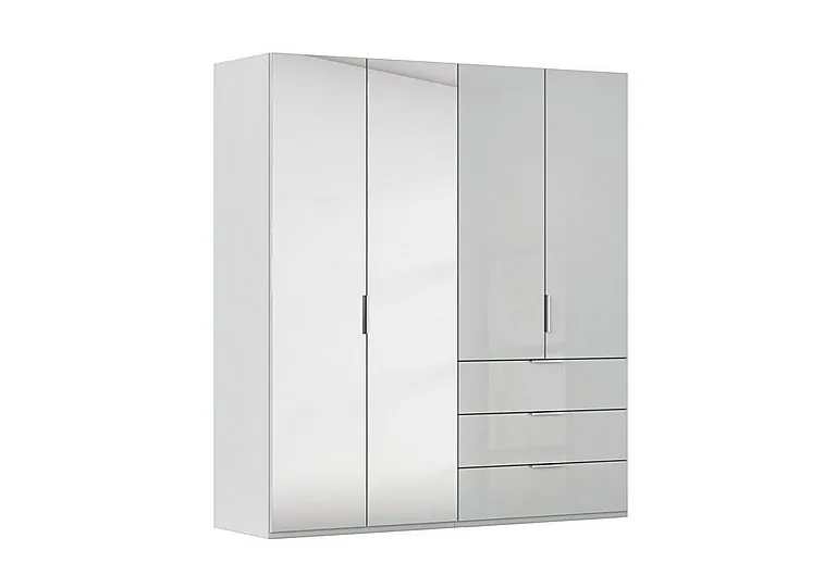 Formes 4 Door Bifold Combi Wardrobe with 2 Full-Height Mirror Doors - Silk Grey/Silk Grey Front