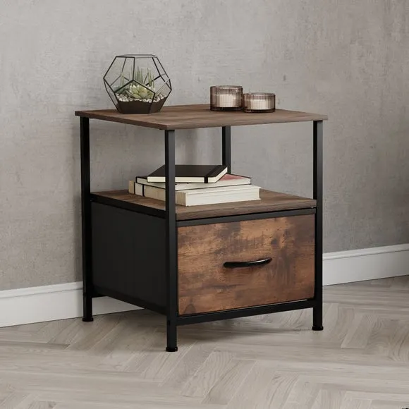 Maye 1 Drawer Fabric Bedside Table 6
