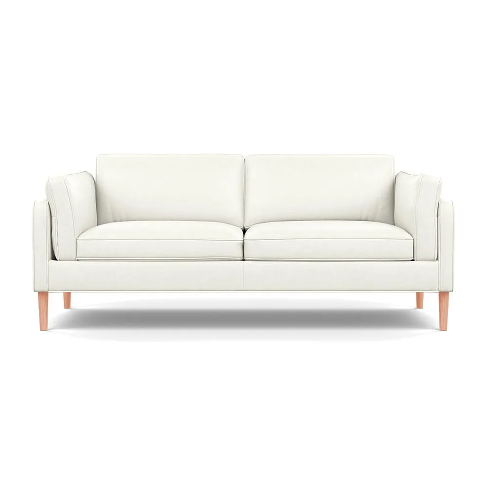Heal's Sonno 3 Seater Sofa Linea Leather White 634 Natural Feet 1