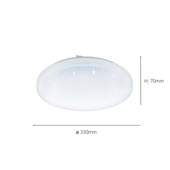 EGLO Frania-S LED Rounded Crystal Effect Flush Wall and Ceiling Light 3