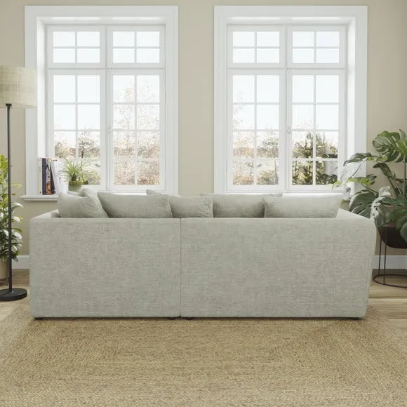 Blake Curved Arm Chunky Chenille Corner Chaise Sofa 3
