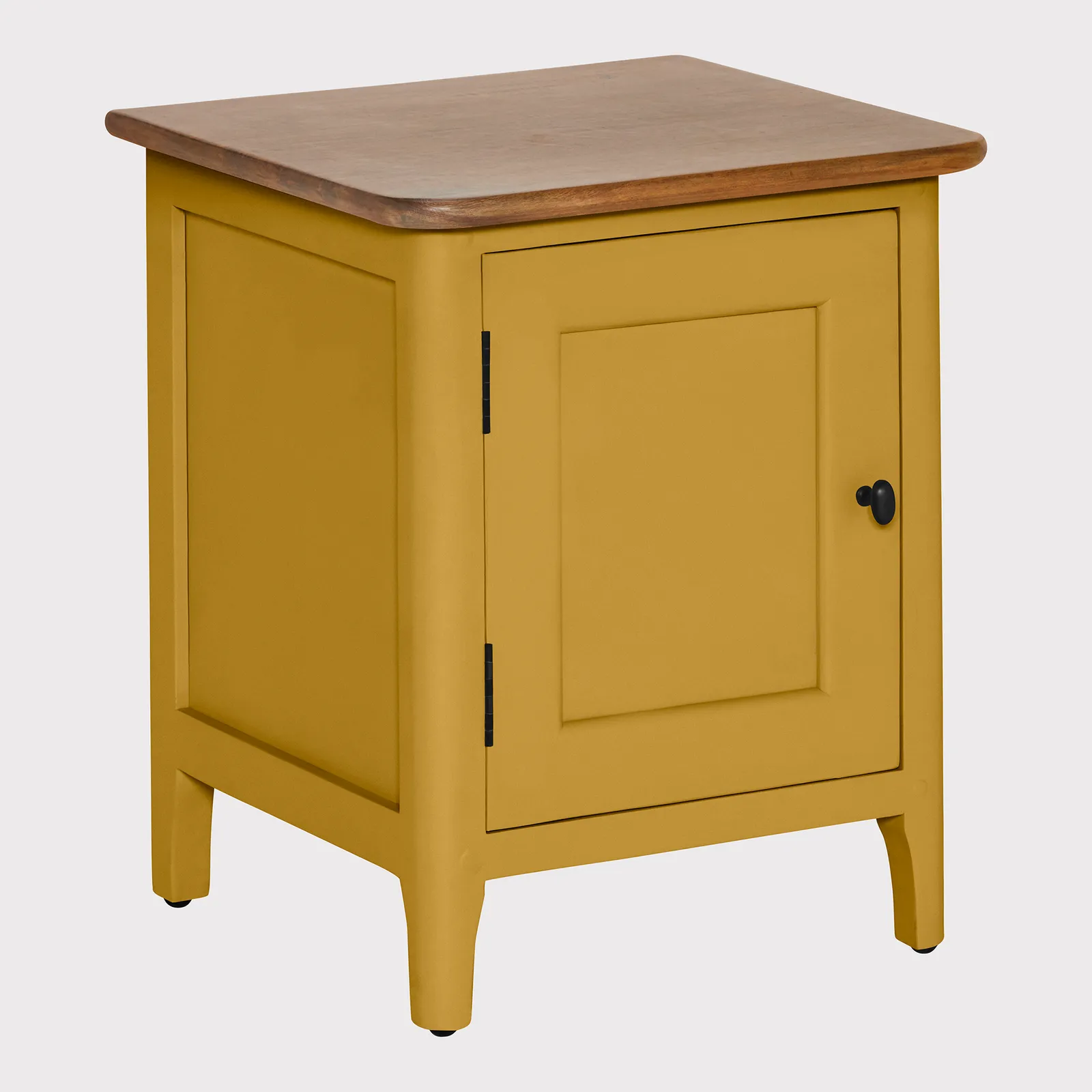 Painted Collection Oakley 1 Door Bedside Right Table, Yellow | Barker & Stonehouse