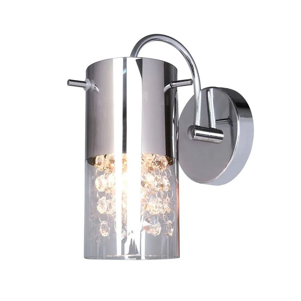 Netlighting Wall Lamp Chrome 1 Light with Clear Shade E14 in Silver