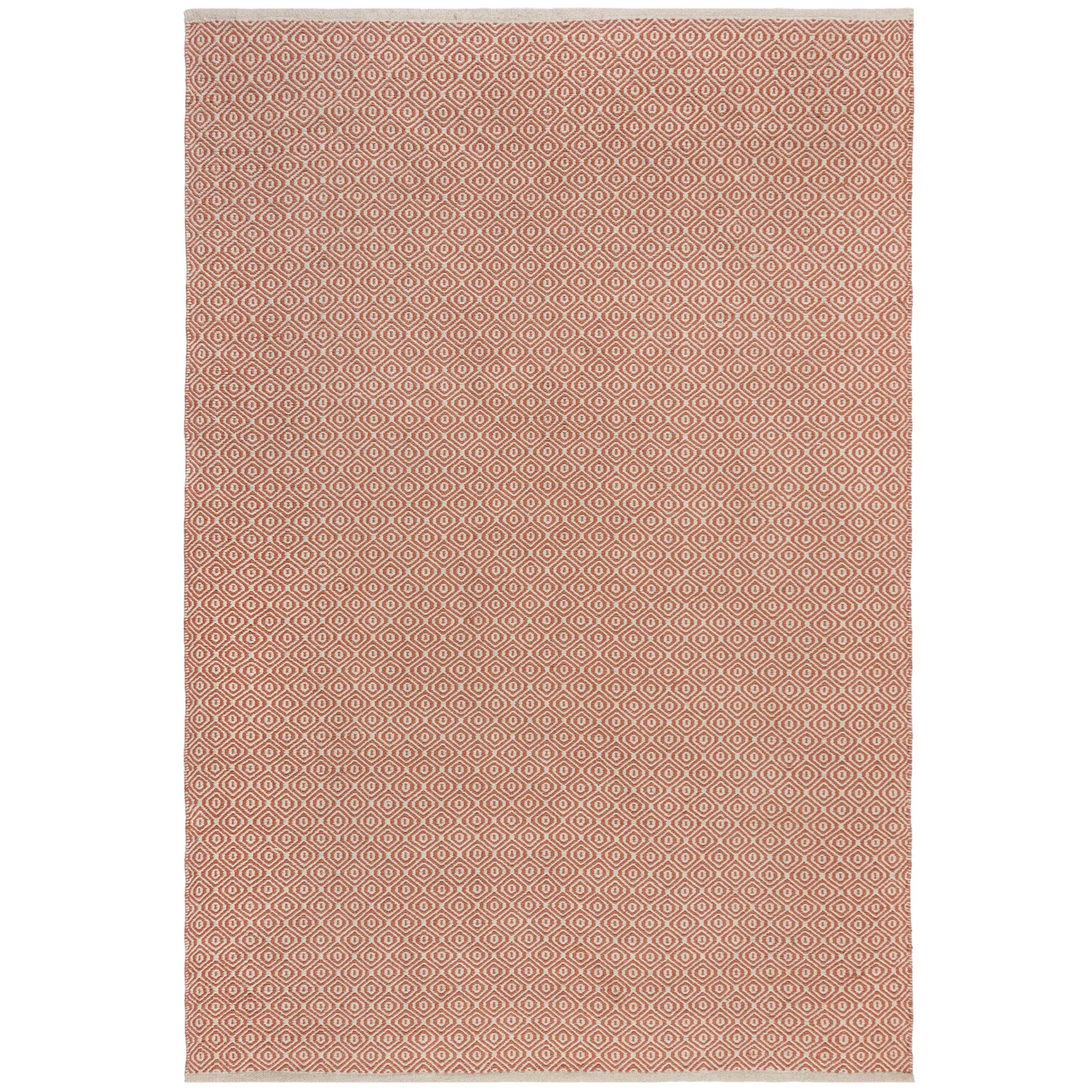 Diamond Weave Rug Red and White