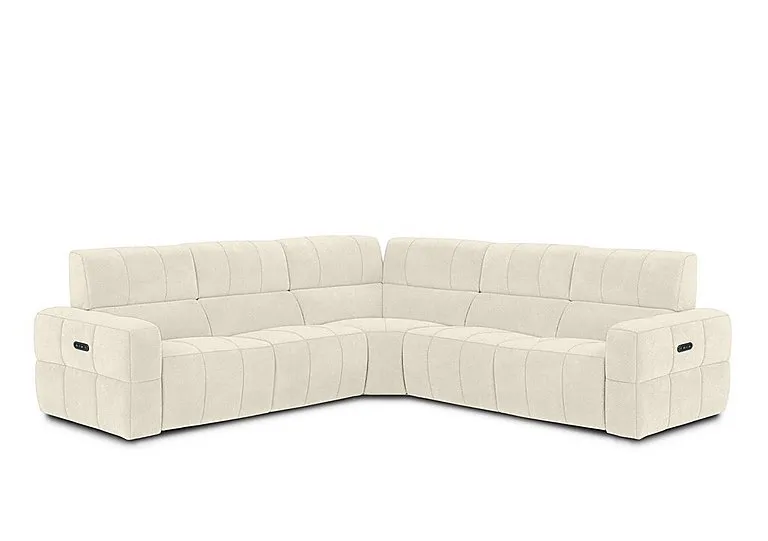 Cube Fabric Large Power Recliner Corner Sofa with Power Headrests