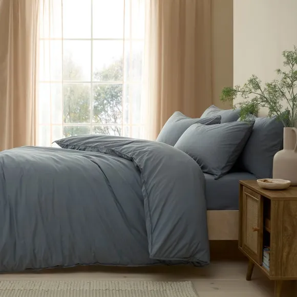 Soft Washed Cotton Duvet Cover & Pillowcase Set 4