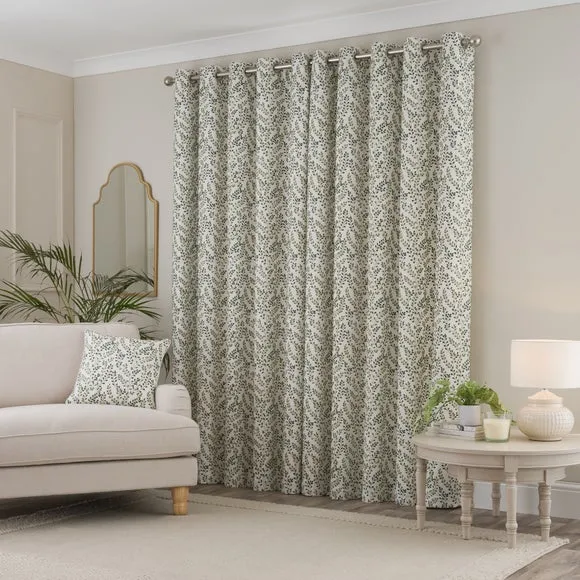 Shimla Embroidered Floral Eyelet Curtains 4