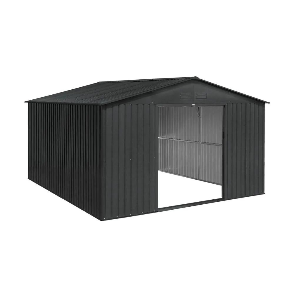 sweeek 12.99 m² metal garden shed in Dark Grey 3