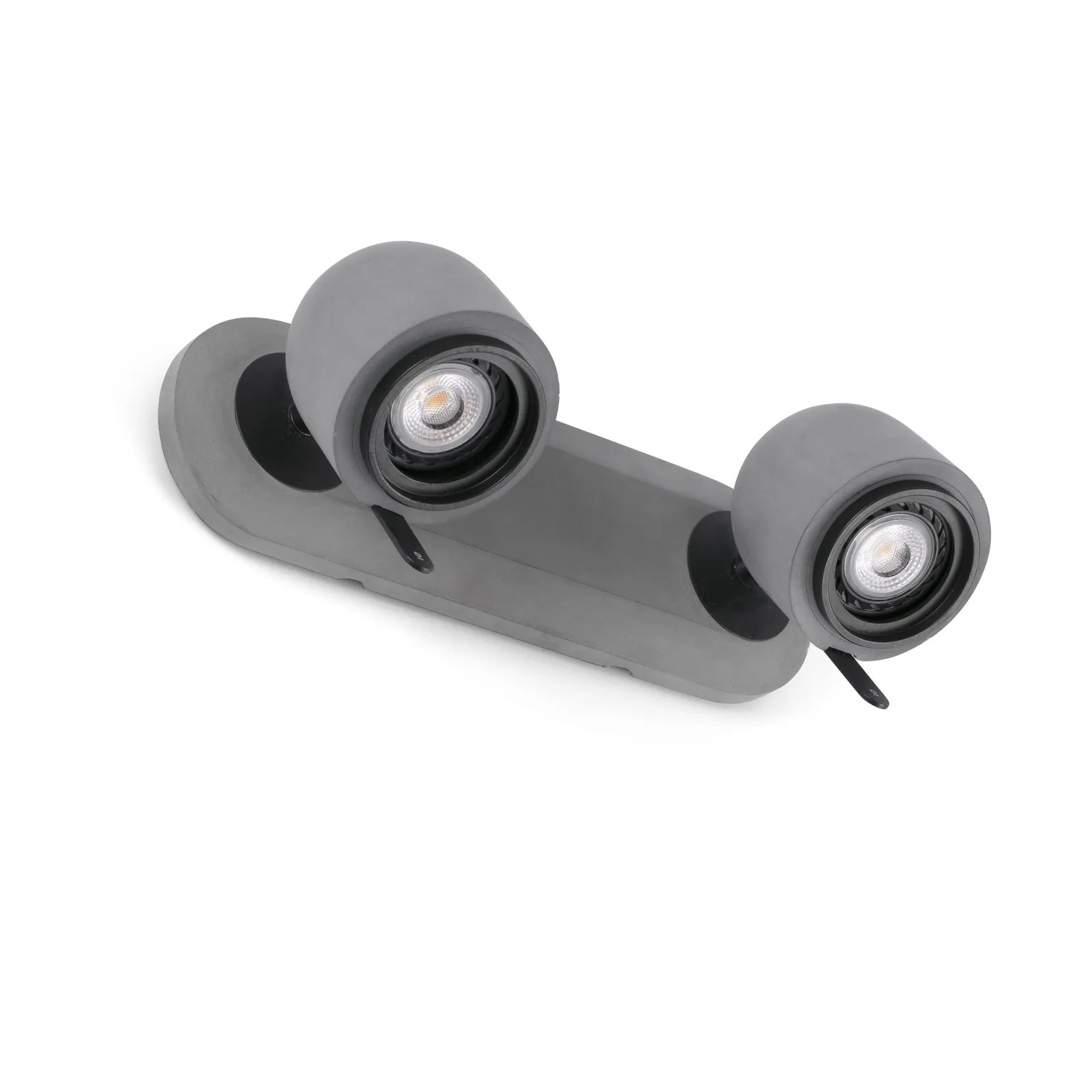 Netlighting Stone 2 Light Indoor Adjustable Wall Spotlight Grey GU10