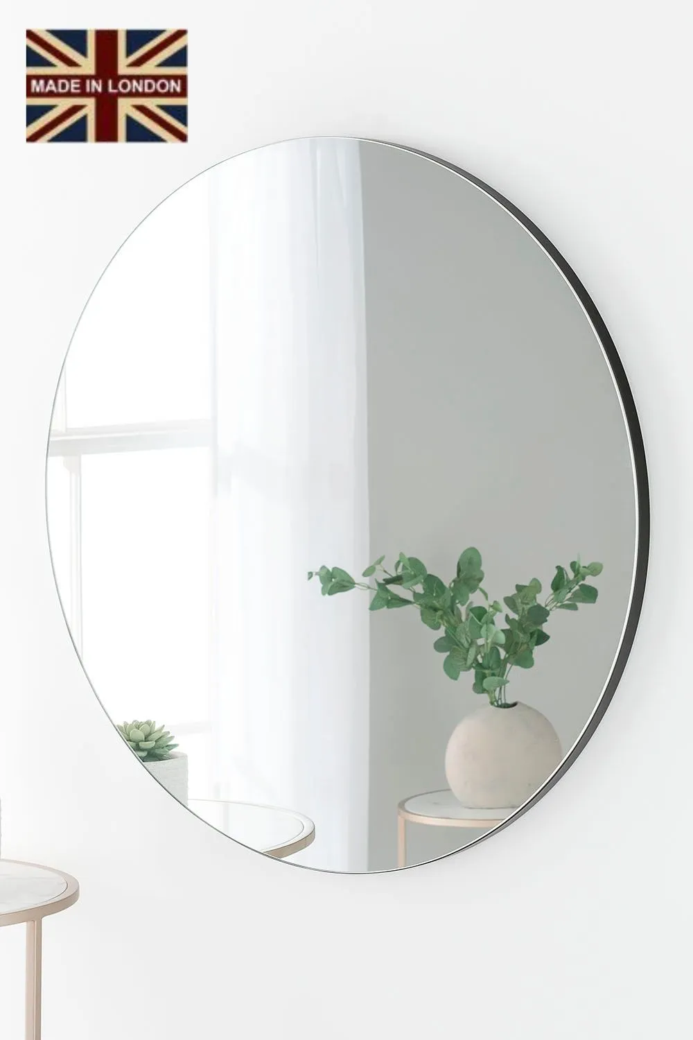 Yearn Mirrors Simple round mirror Black 70cm
