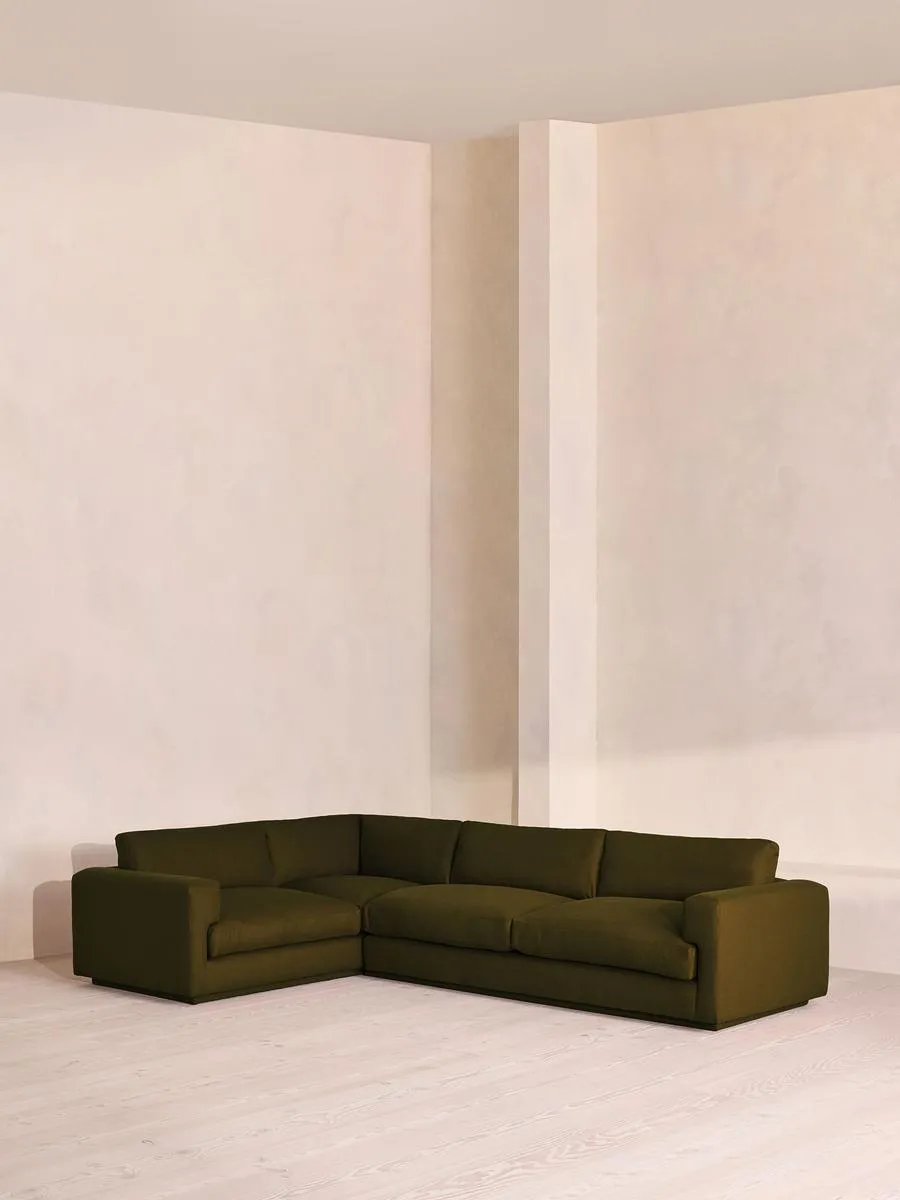Mossley Right L-Shape Sofa, Linen, Olive