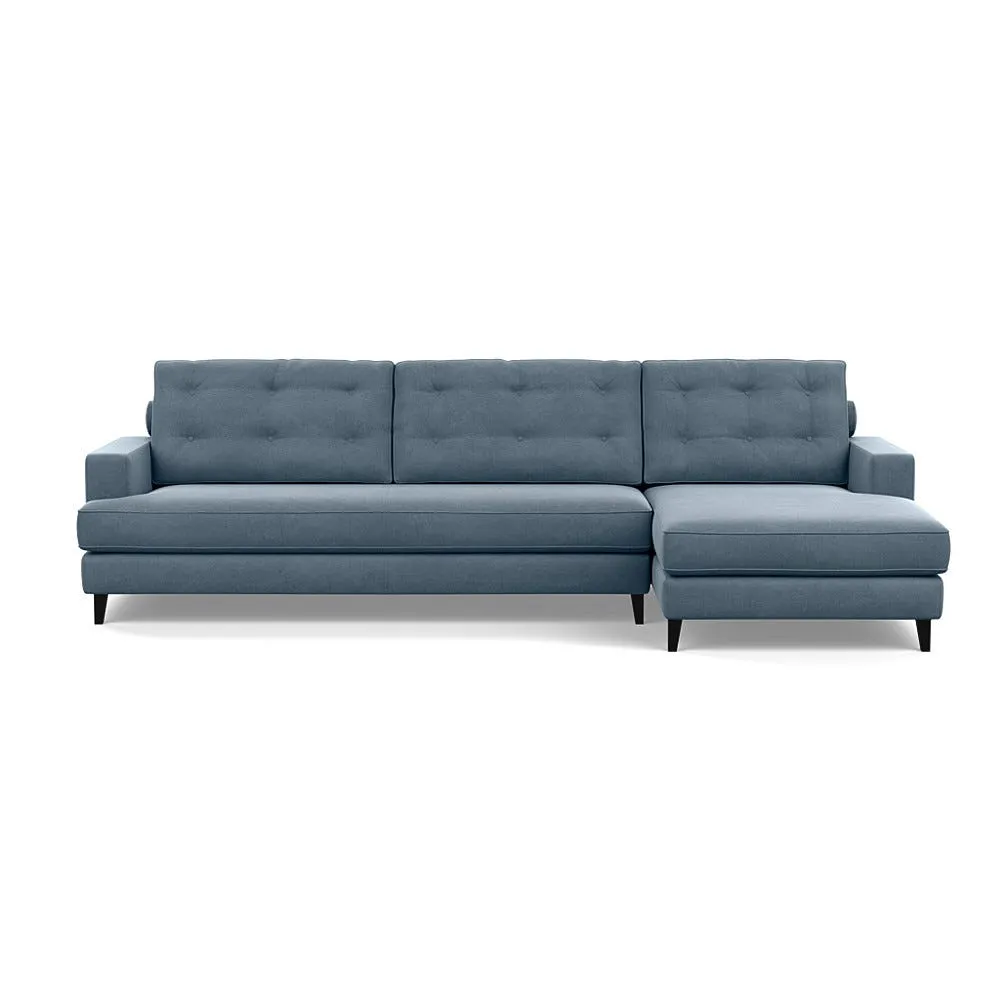 Heal's Mistral Right Hand Facing Corner Sofa Capelo Linen Mineral Black Feet 1