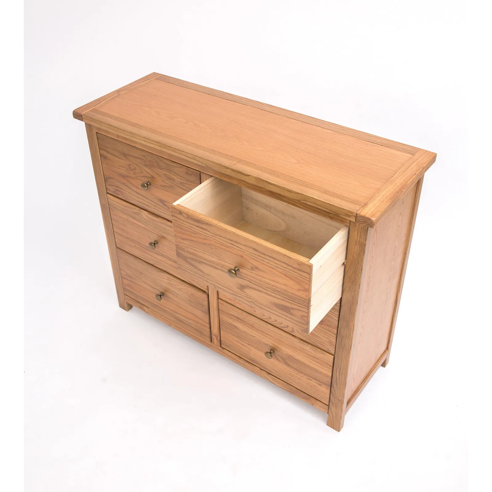 Cabinet Bits Trivento 6 Drawer Chest of Drawers Brass Knob in Natural 4