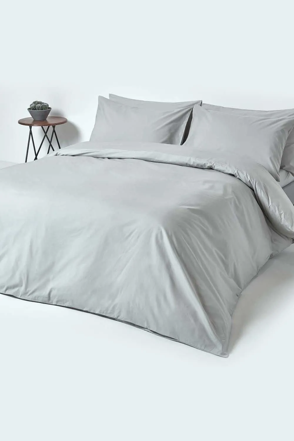 Homescapes Egyptian Cotton Fitted Sheet 12 inch 200 Thread Count in Silver 4