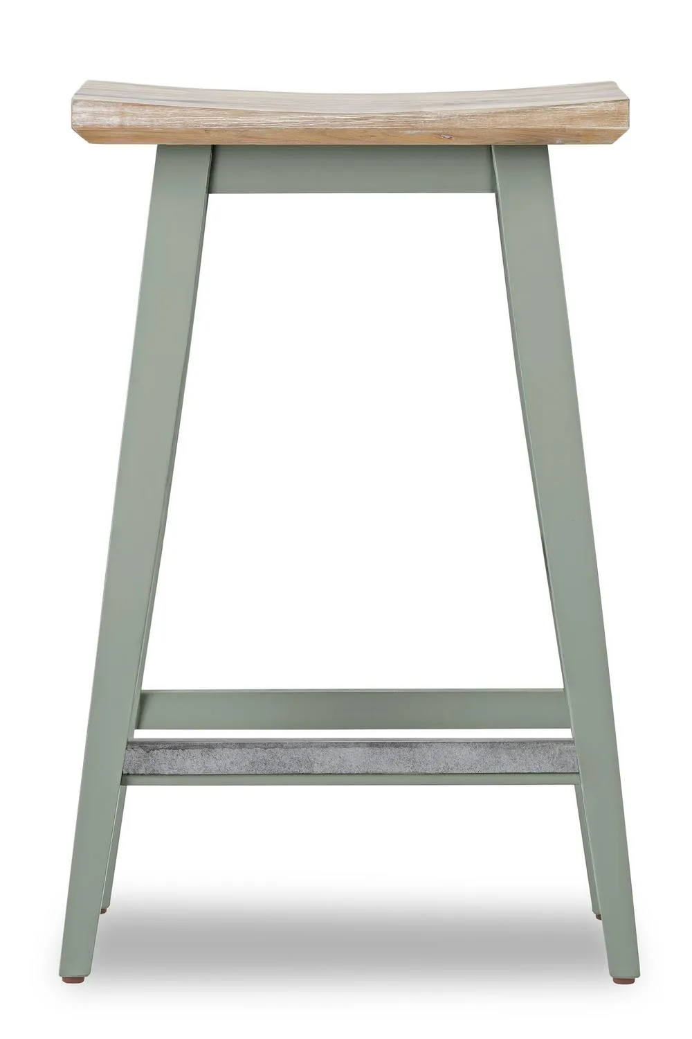Statement Furniture Florence Bar Stool, Acacia Hardwood Rectangular Seat in Light Green 4