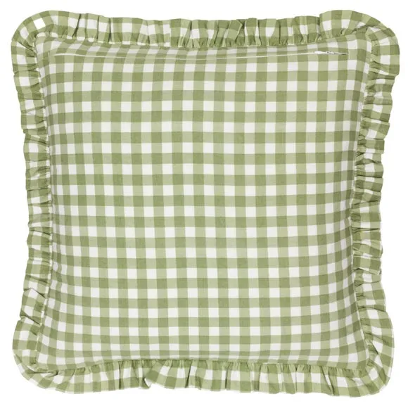 Furn. Maude Gingham Cotton Square Cushion 5