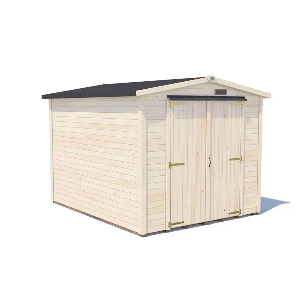 Dunster House Tubby Log Cabin Work Shed 8x9 ft (2.4x3.0m) with Superfelt Roof in Natural 2
