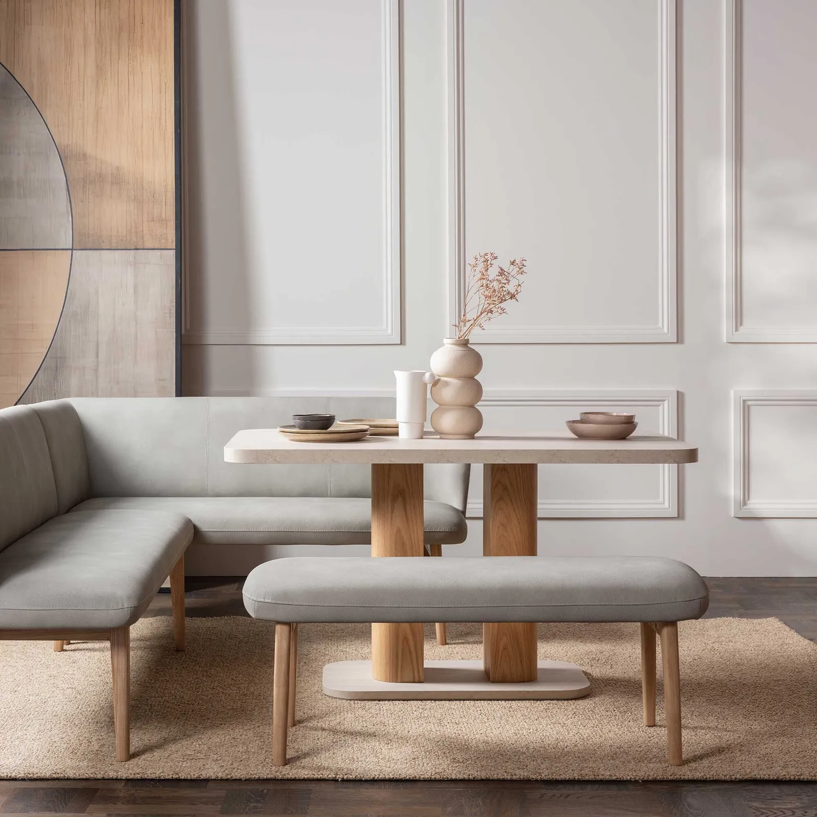 Osprey Low Bench, Neutral Fabric | Barker & Stonehouse 2