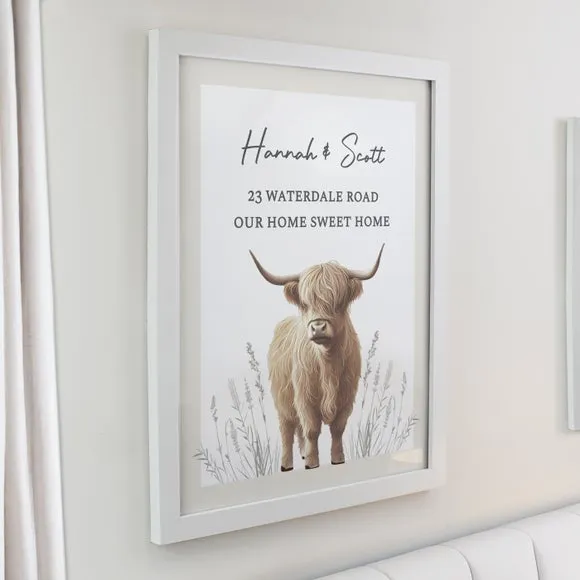 Personalised Highland Cow Poster Frame 3