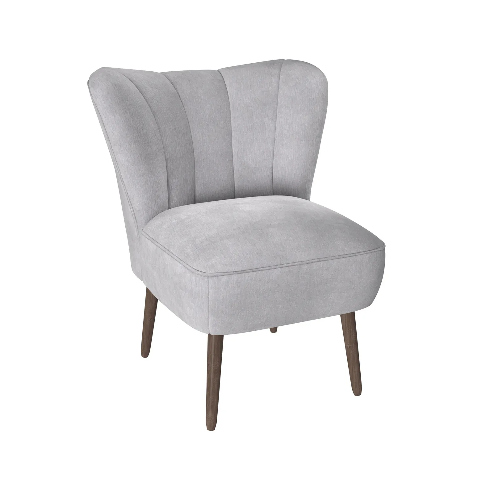Abby Chenille Cocktail Chair Silver