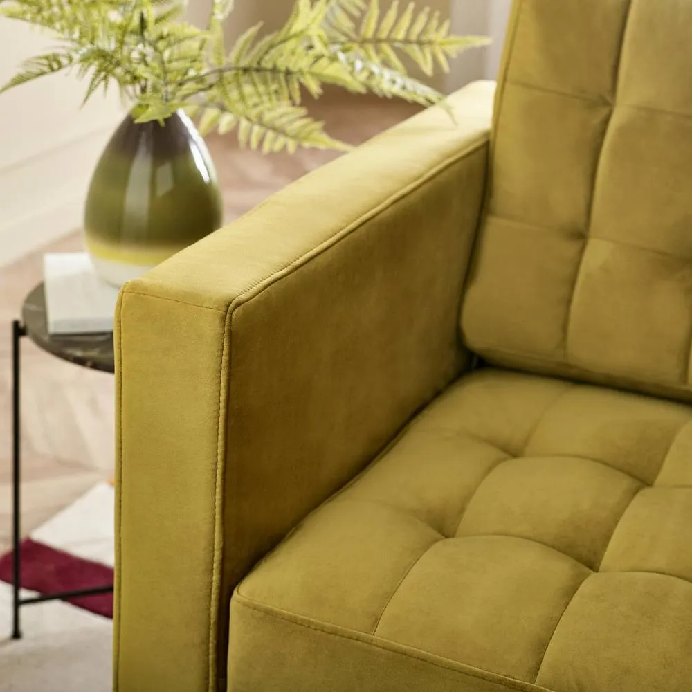FurnitureboxUK Jade 2-Seater Soft Touch Velvet Sofa With Solid Wood Frame in Mustard 5