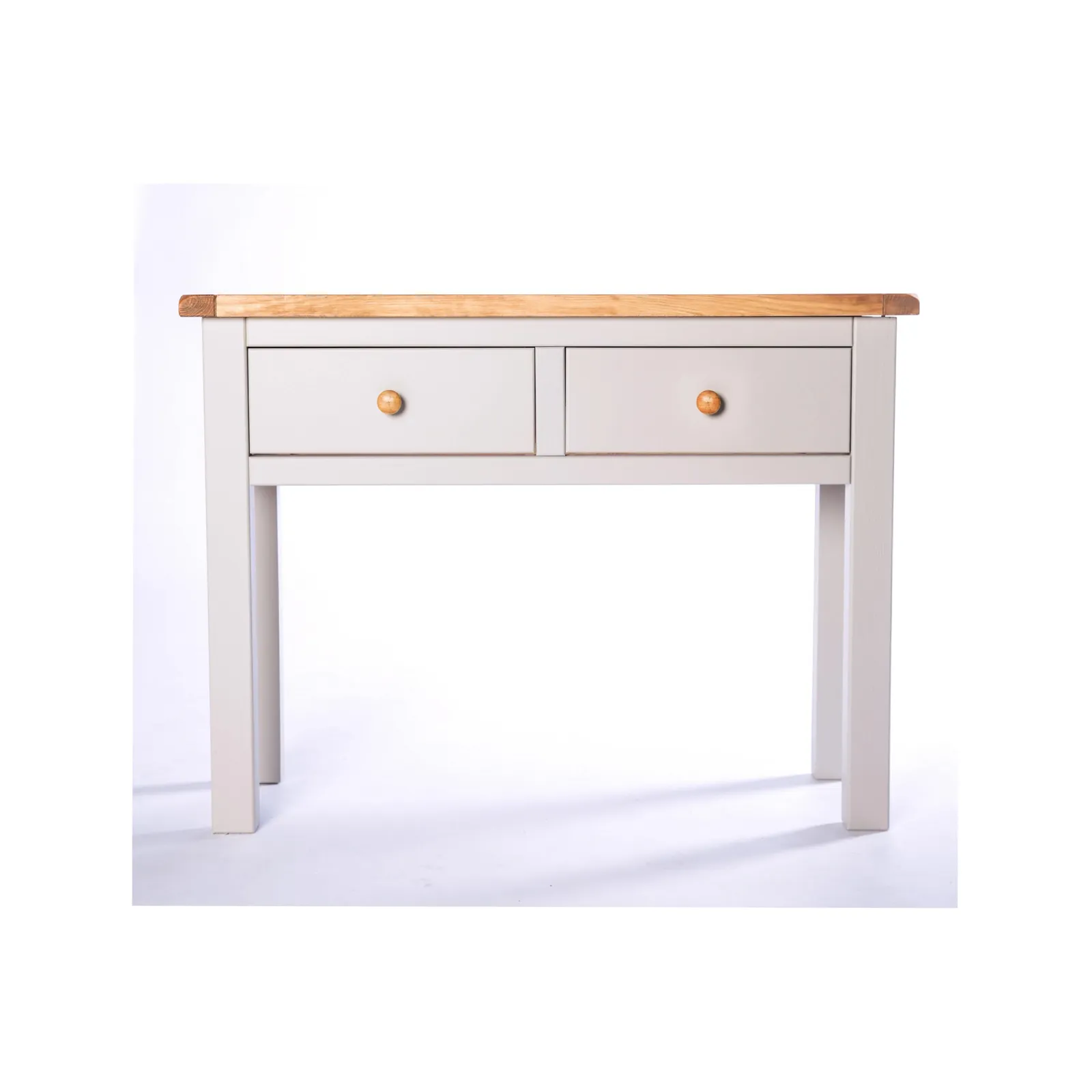 Cabinet Bits Argenta Light Grey 2 Drawer Console Table Wood Knob
