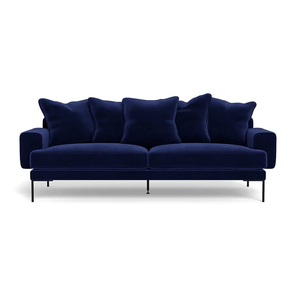 Heal's Torrington 4 Seater Sofa Smart Luxe Velvet Midnight Black Feet 1