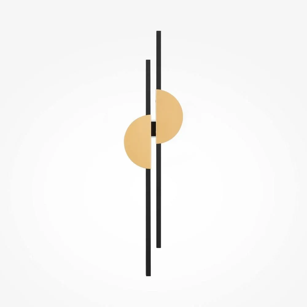 Netlighting Skyline II Modern Wall Lamp Black 4000K 700lm Brass Shade