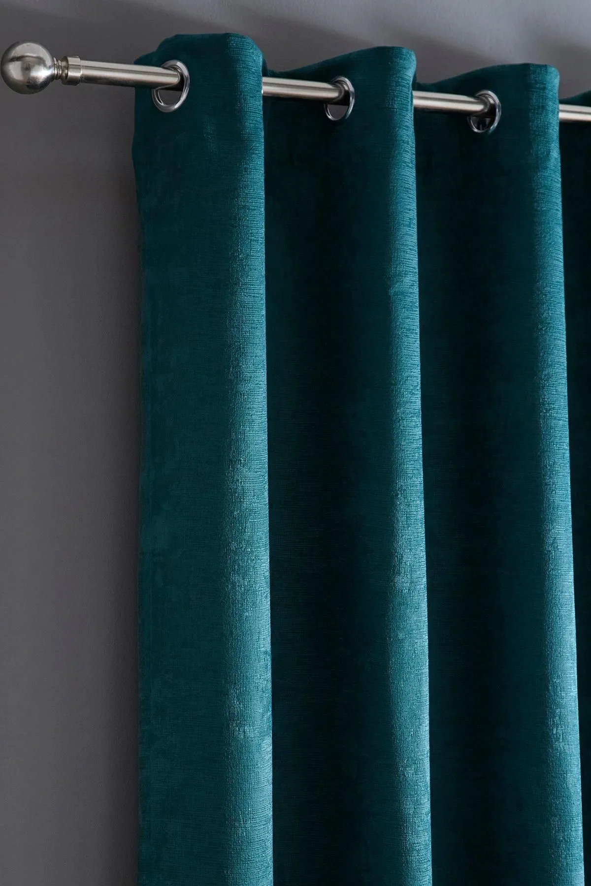 Fusion 'Strata' Triple-Woven Dimout Eyelet Curtains in Dark Green 2