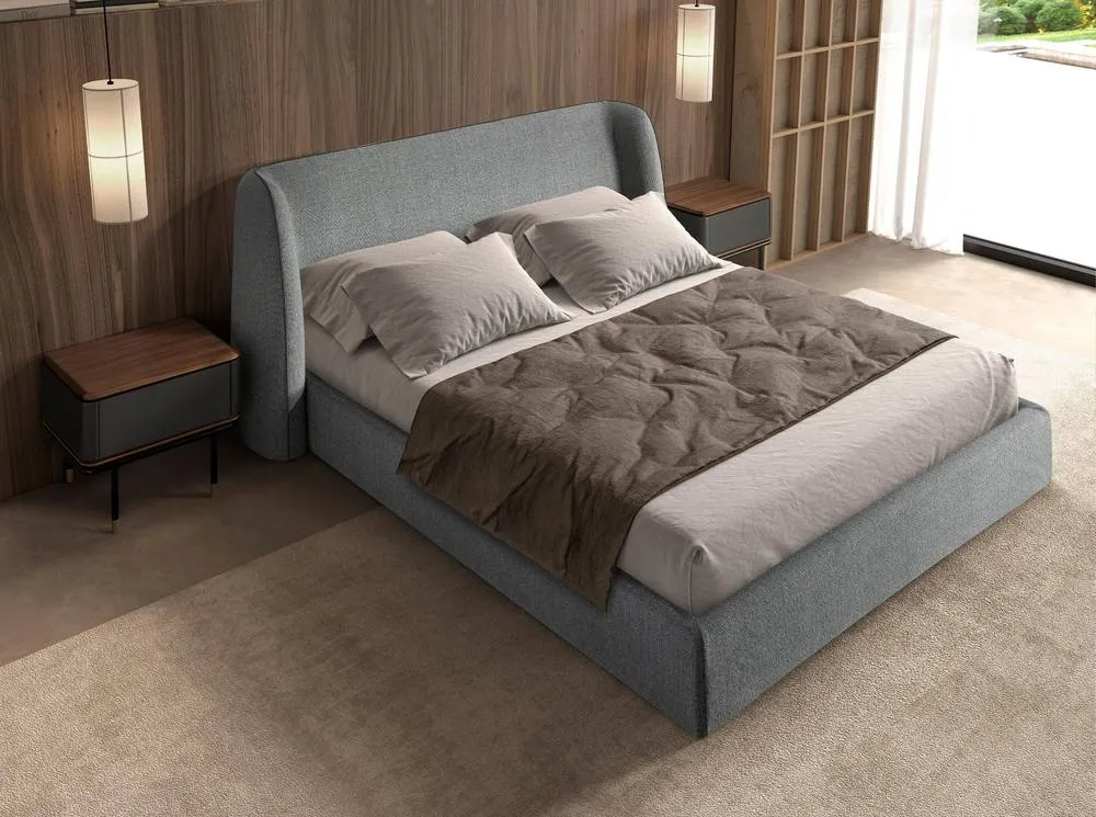 Angel Cerda Dark Grey Upholstered Double Bed 3