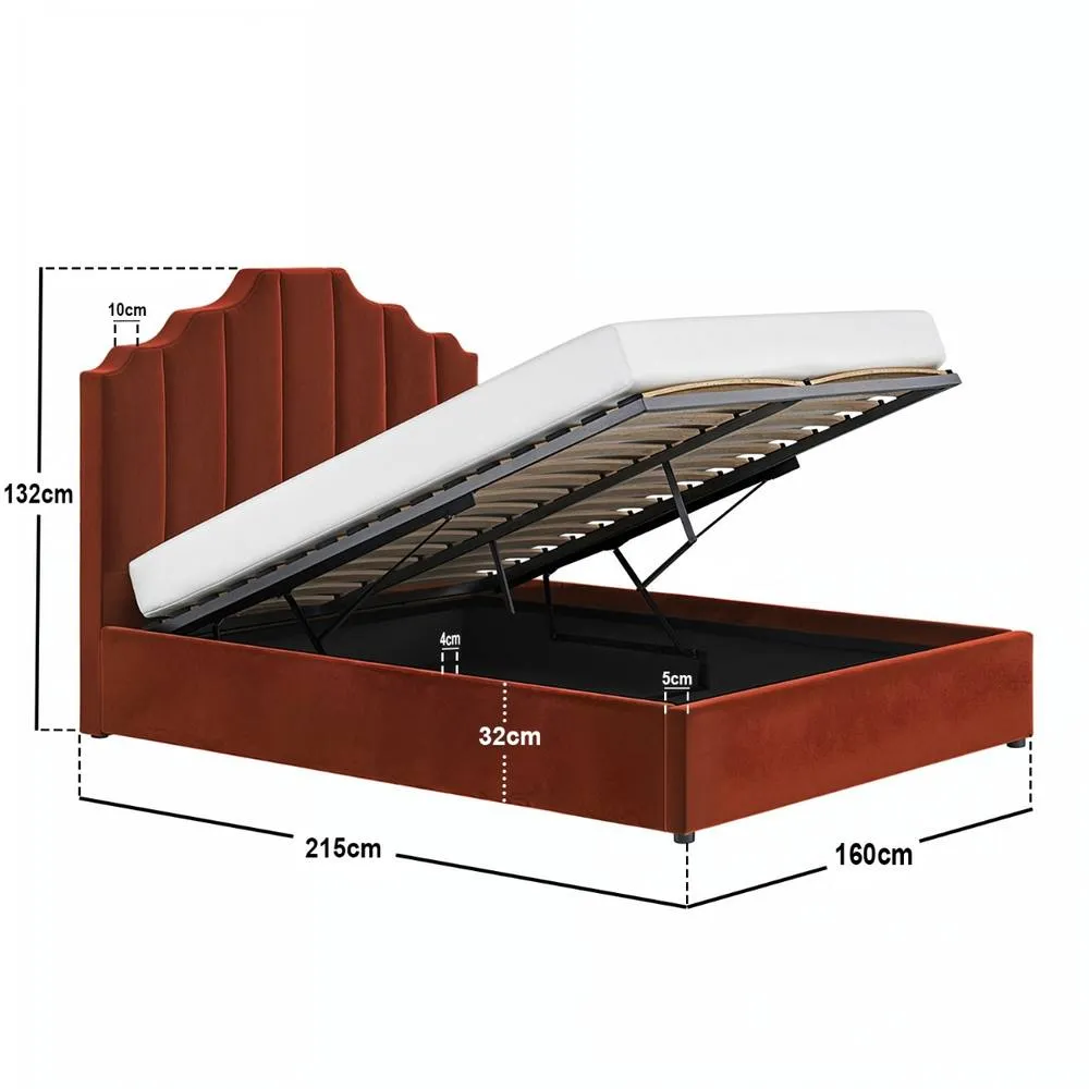 Flair Margot Ottoman Bed Burnt Orange Velvet 6