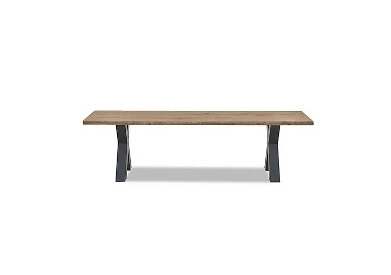 Terra Compact Dining Bench with X Shaped Legs - 140-cm - Storm Wood