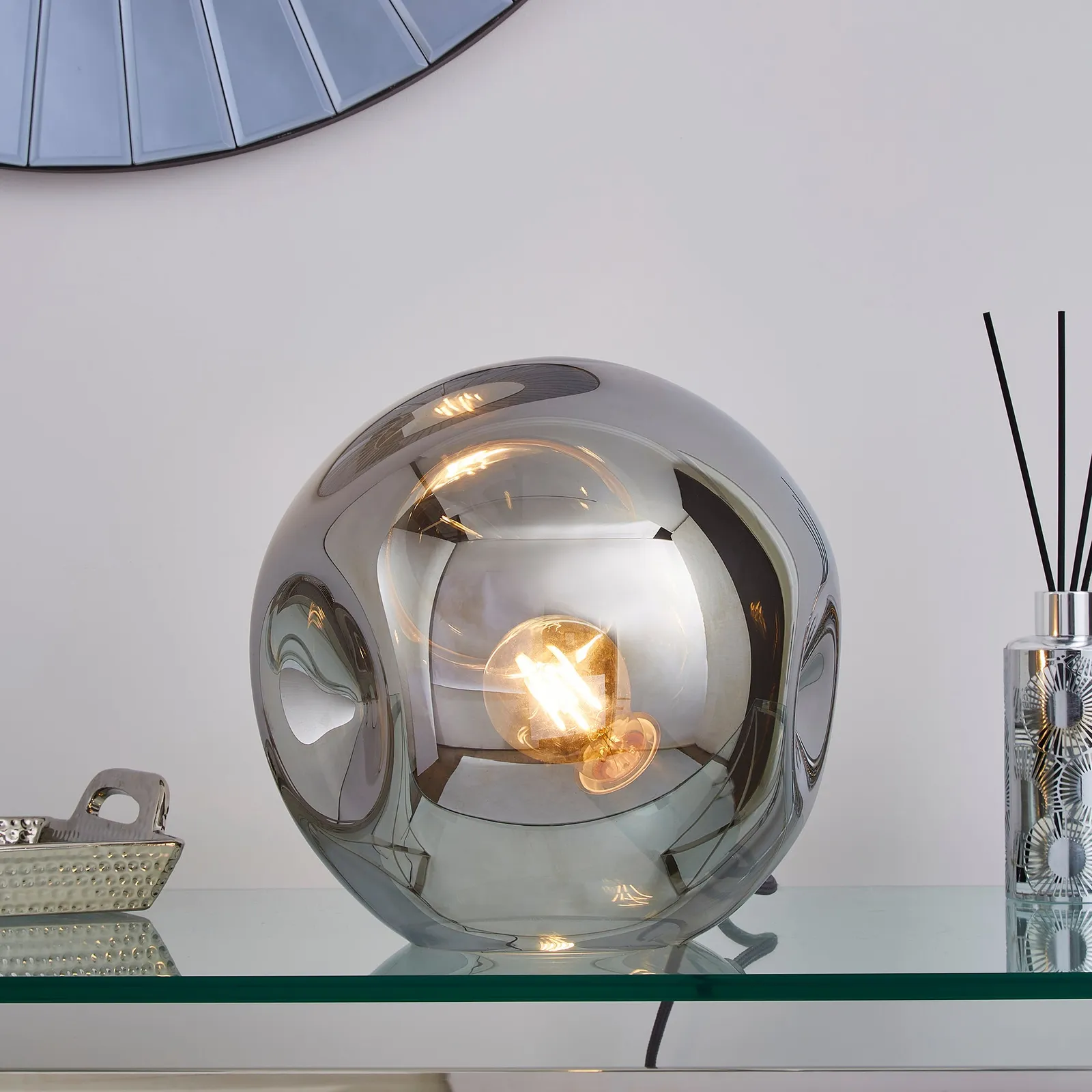 Alexis Table Lamp Smoked Dark Grey
