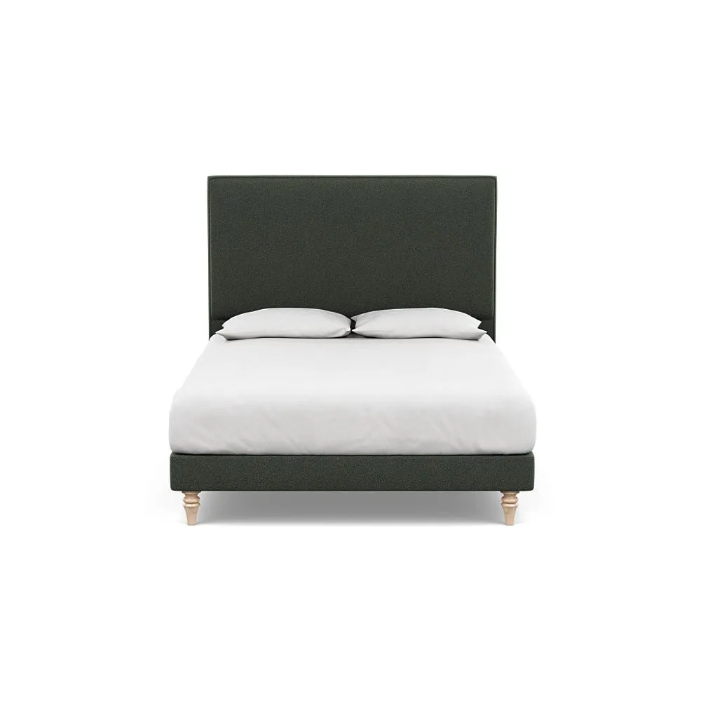 Heal's Shallow Divan King Boucle Fern Light Turned Solid Wood