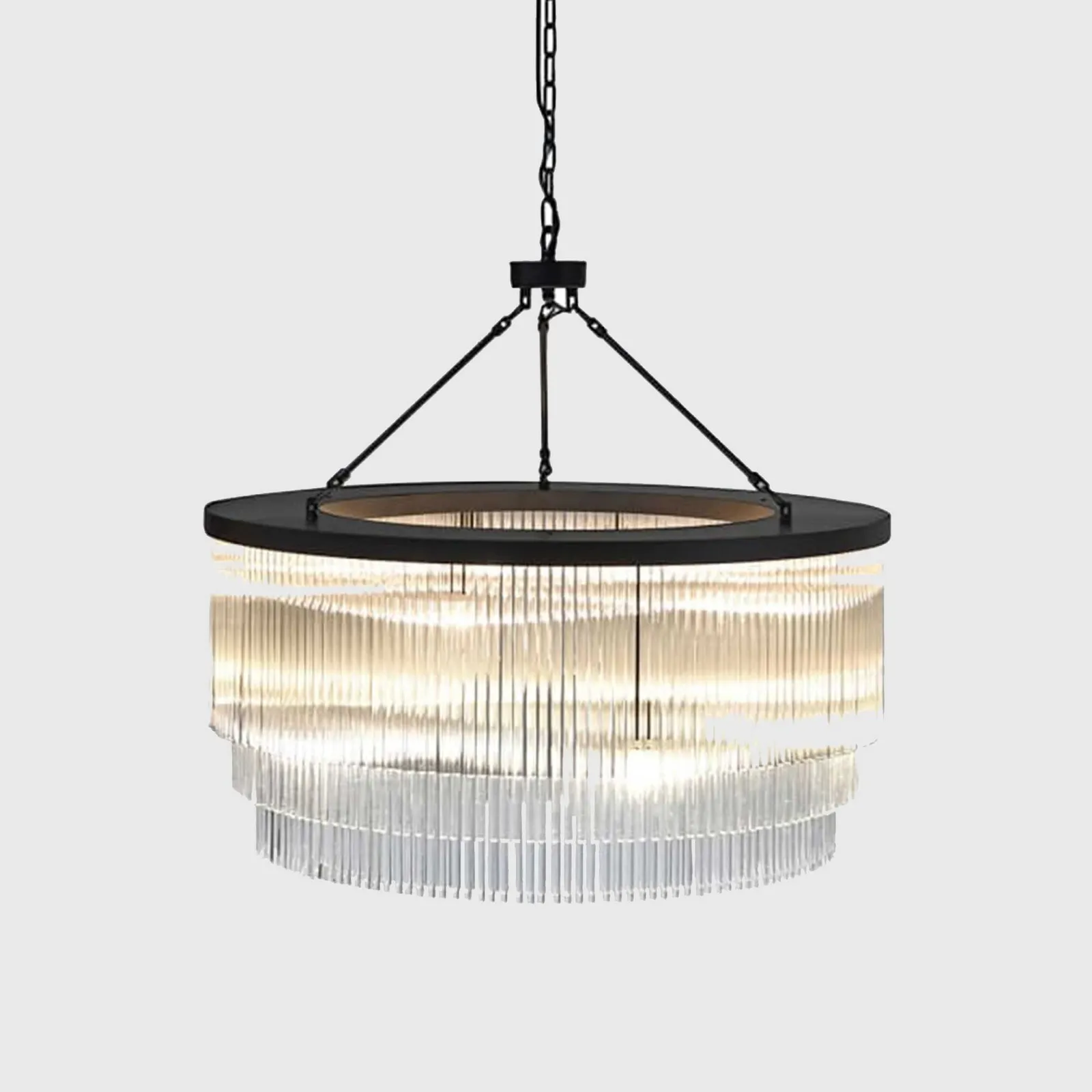 Tiered Glass Tube Chandelier, Black | Barker & Stonehouse 2