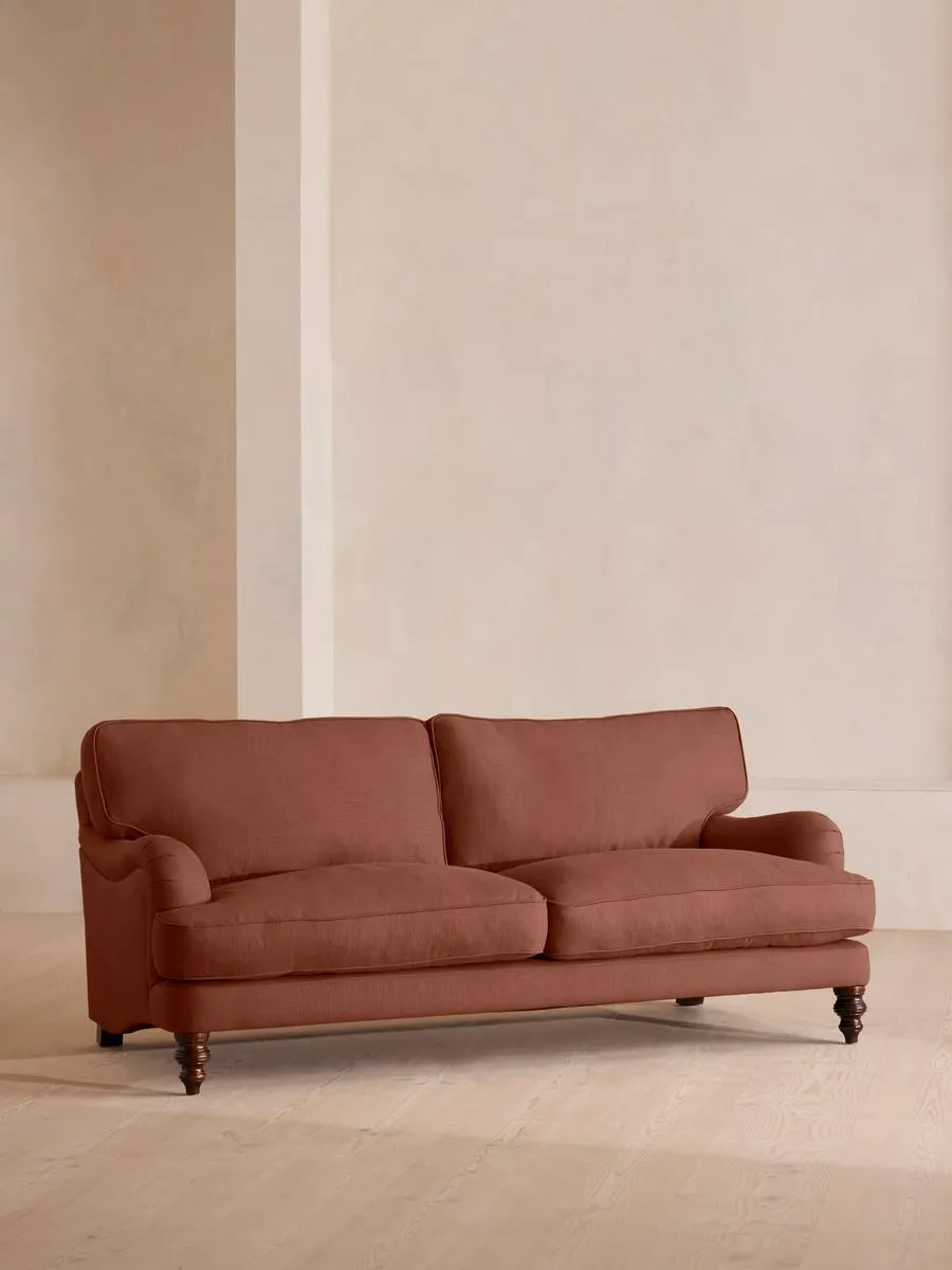 Arundel Three Seater Sofa, Linen, Sienna