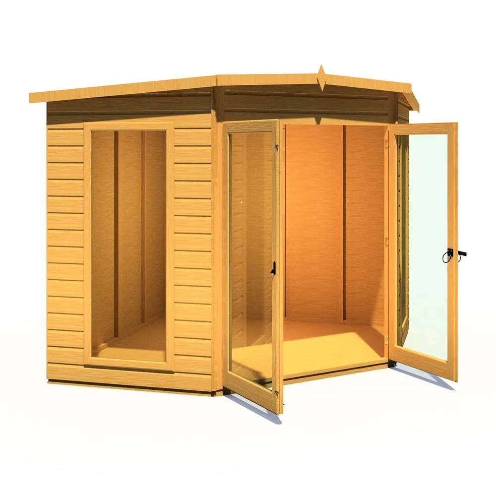 Shires Barclay Shiplap Summerhouse Garden Sun Room Approx 8 x 8 Feet in Brown 3