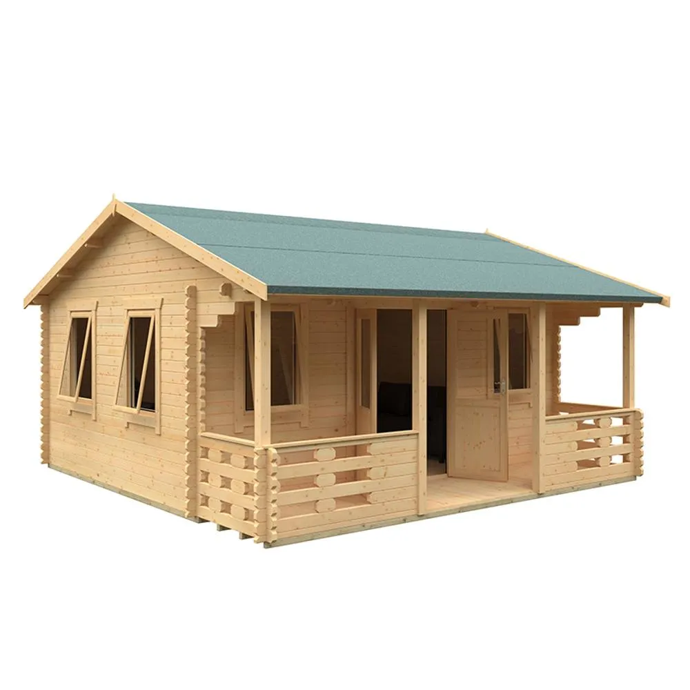Buttercup Farm 18x14 The Addlington 44mm Cabin - L535 x W415 x H293.2 cm in Natural 2