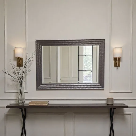 Yearn Wave Framed Bevelled Rectangle Wall Mirror 4