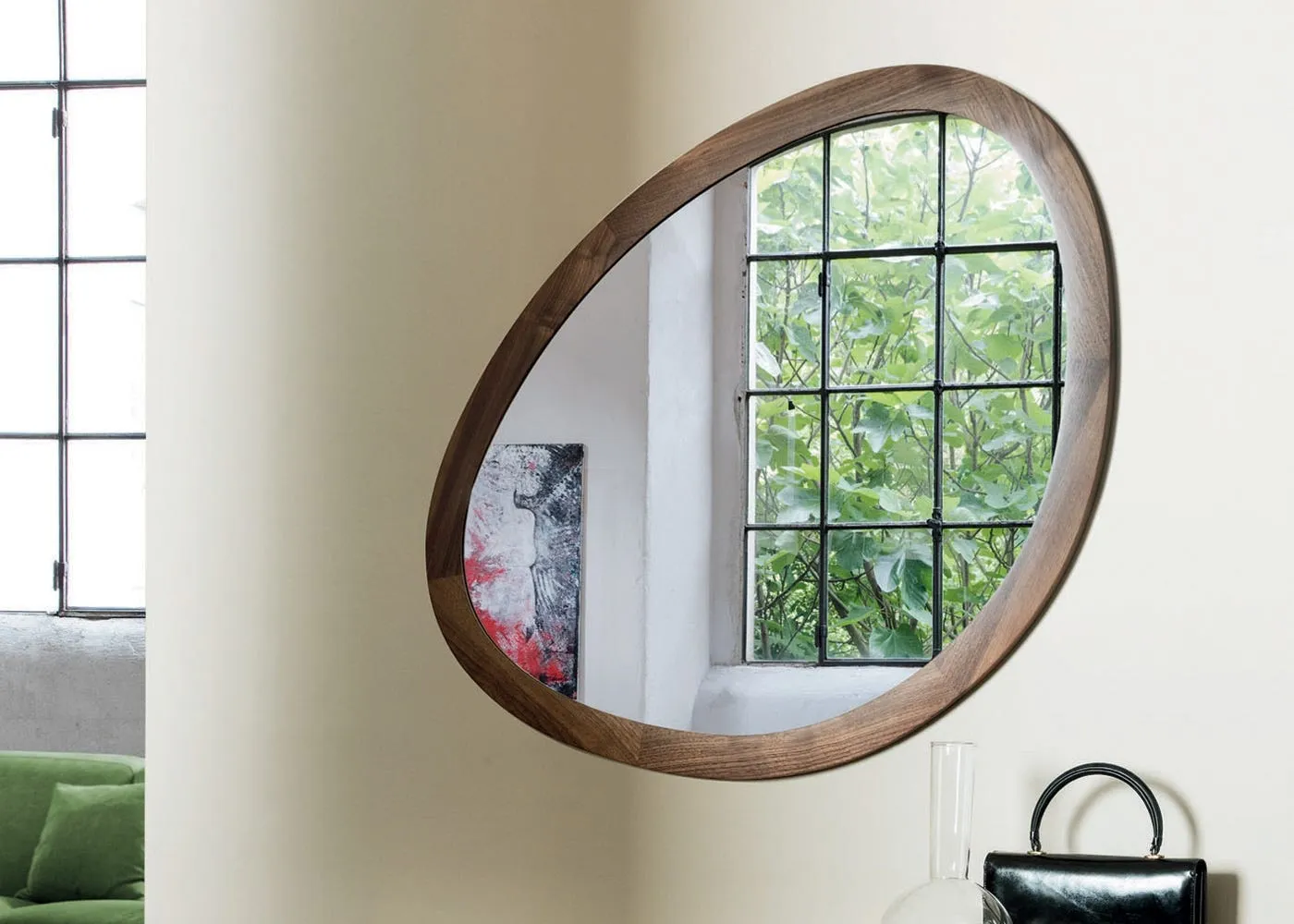 Porada Giolino Wall Mirror Walnut Small 4